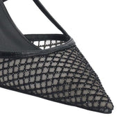 DECOLLETE' NERA CON RETE DI STRASS